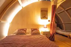 Stowe stargazer interior with a double bed