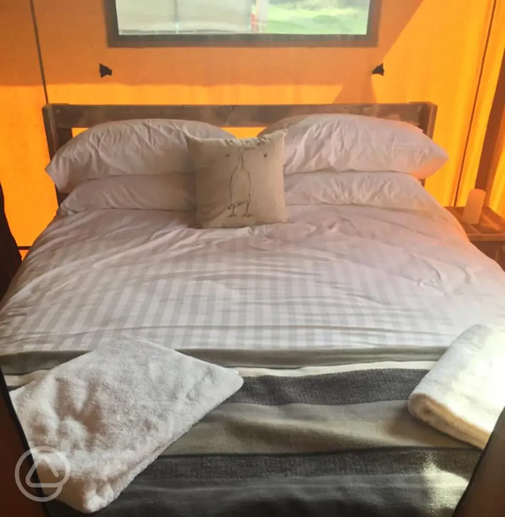 Safari tent interior - King Size Bed