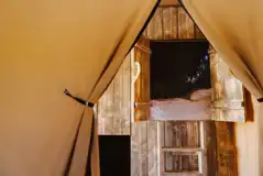 Safari tent cabin bed