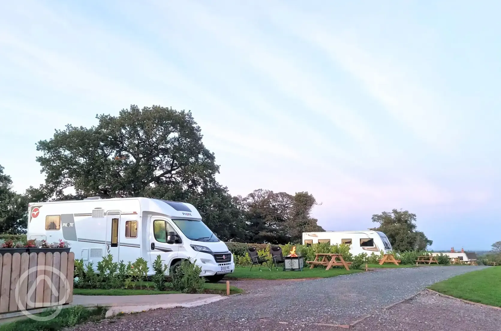 Serviced grass pitches (optional electric)