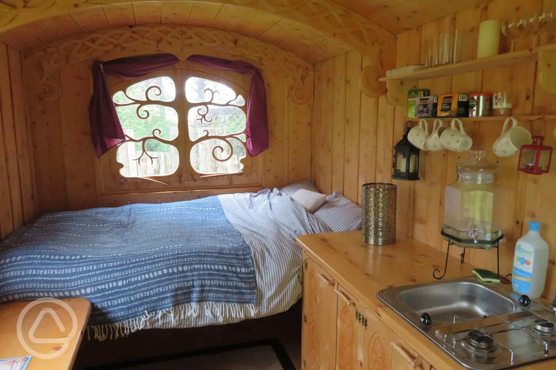 Shepherd's hut interior
