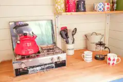 Private equipped kitchen huts with a hob and fridge Private equipped kitchen huts with a hob and fridge