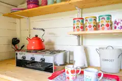 Private equipped kitchen huts with a hob and fridge Private equipped kitchen huts with a hob and fridge