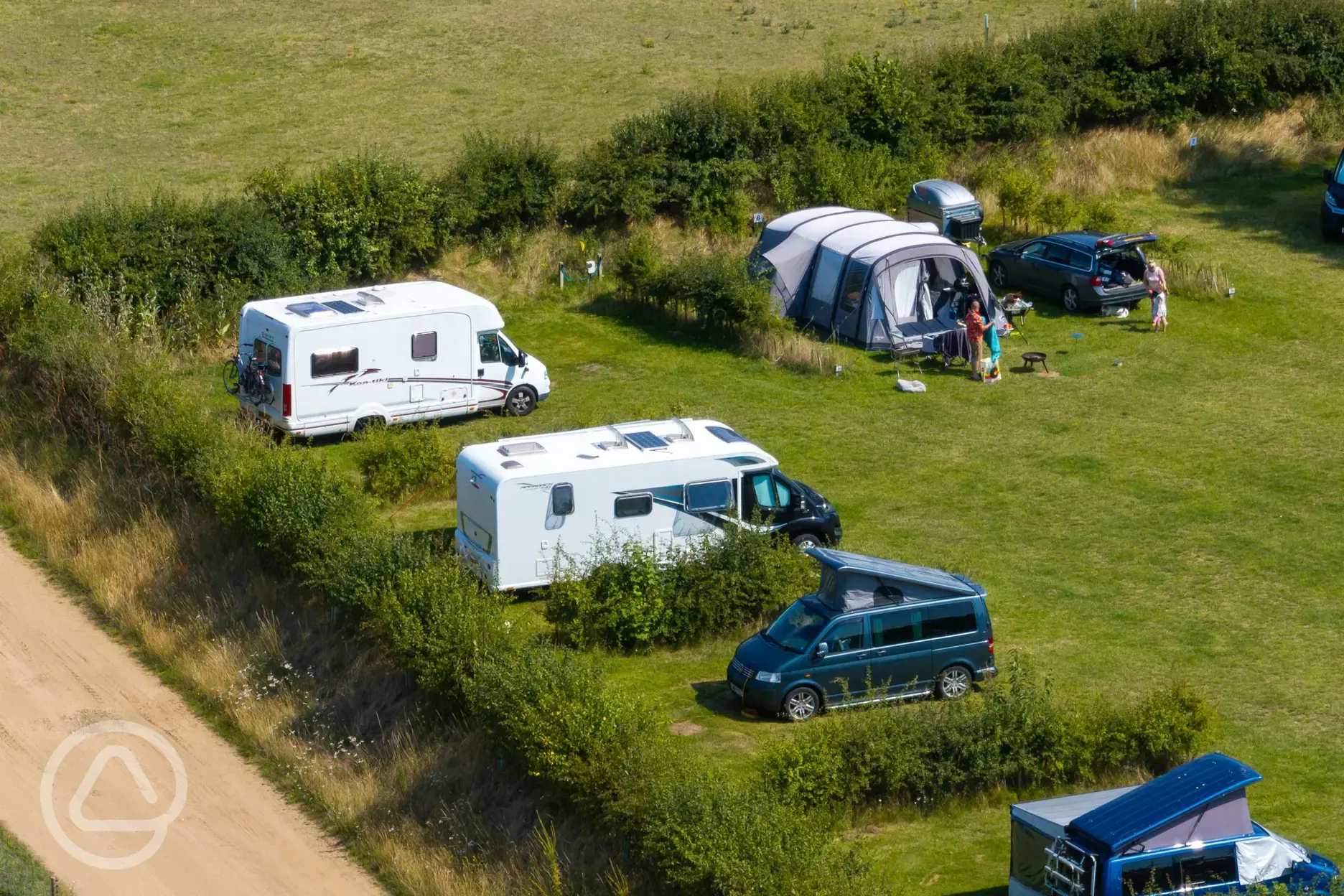 Serviced grass pitches (optional electric)