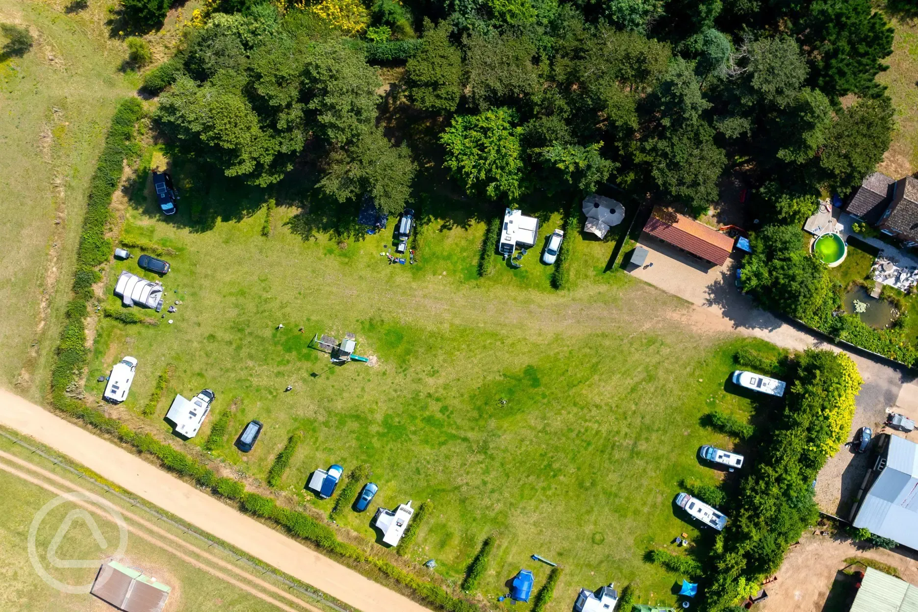 Bird's eye view of the campsite