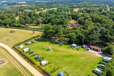 Aerial of Sutton Hoo Holidays Campsite