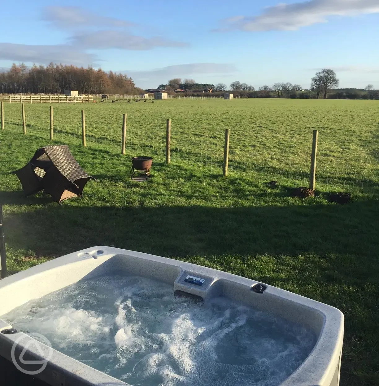 Relax in the hot tub, no maintenance required 