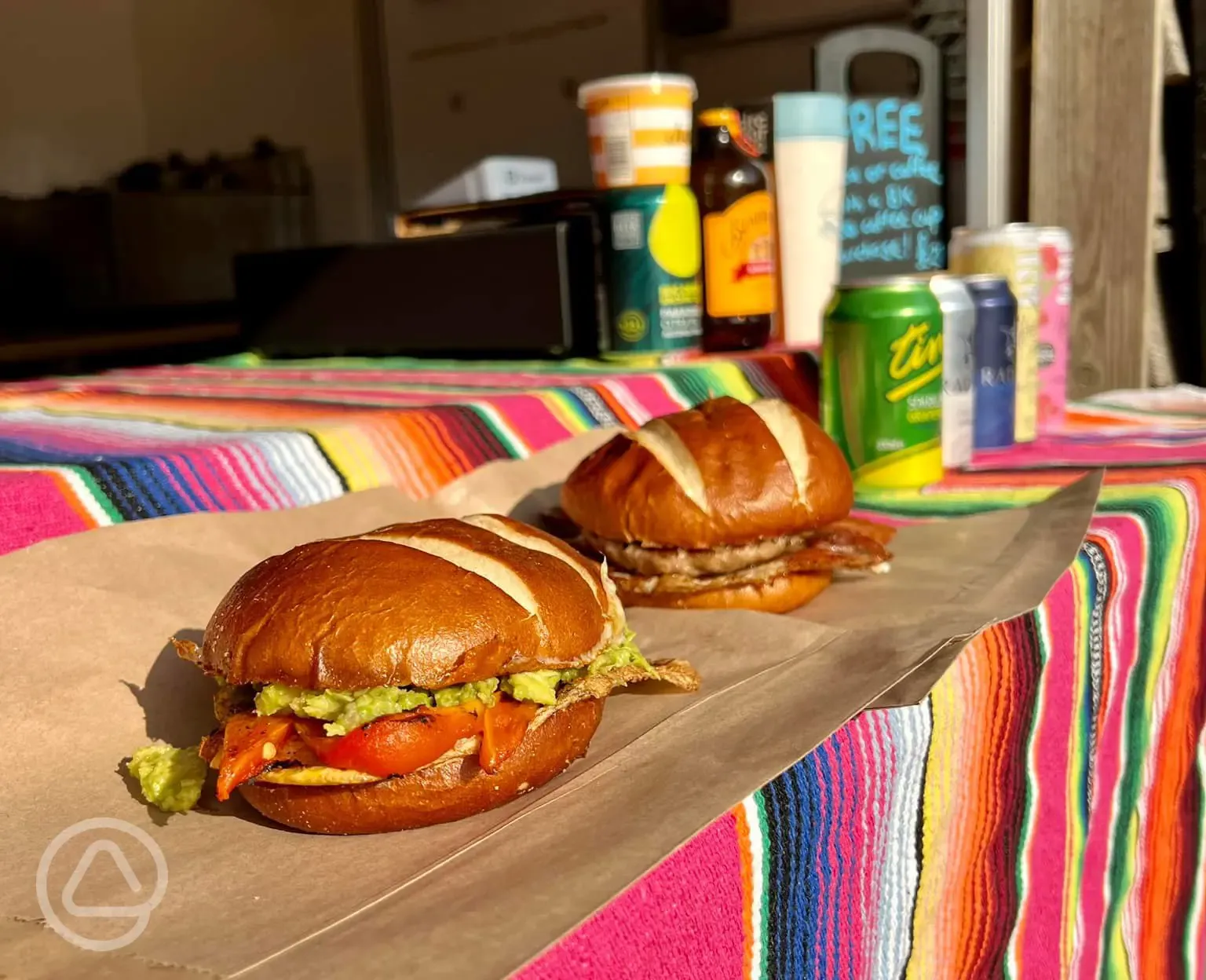 Burgers from the onsite food truck