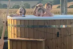 Safari tent hot tub Safari tent hot tub