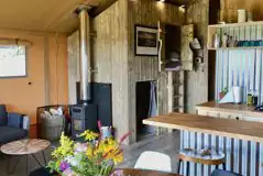 Skylark safari tent kitchen area