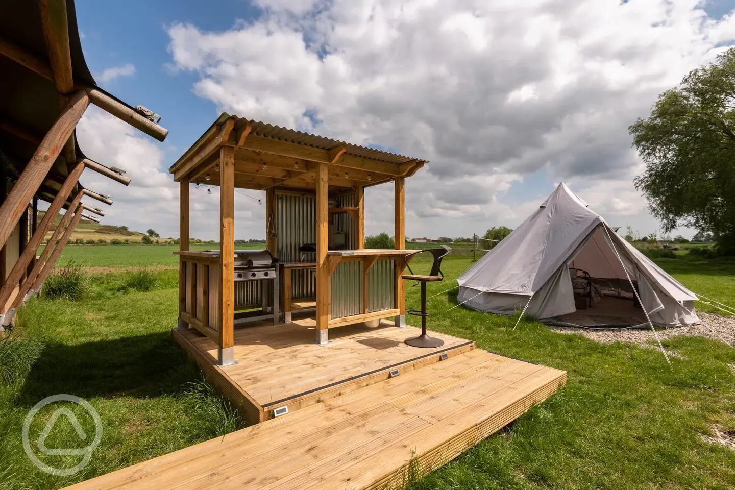 Sandpiper safari tent outdoor kitchen