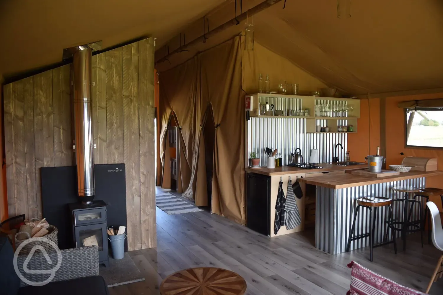 Skylark safari tent interior