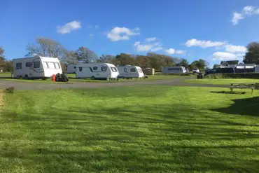 Pendine fully serviced pitches. Caravans, CVs and MHs
