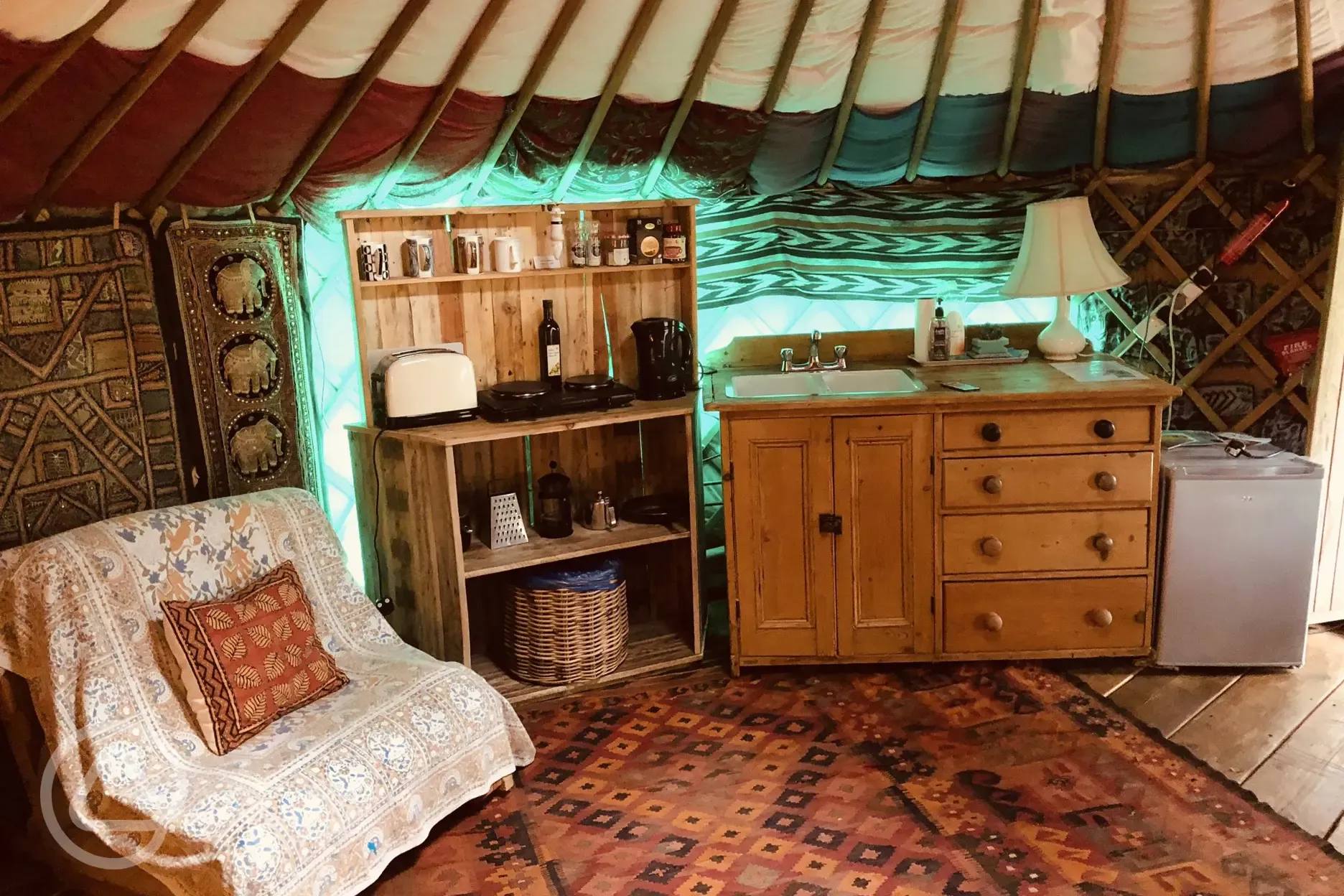 Yami yurt kitchenette 