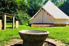 Bell tent and fire pit