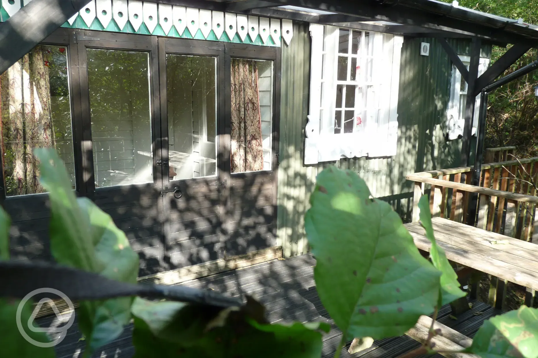 sheltered balcony with the Cabin.