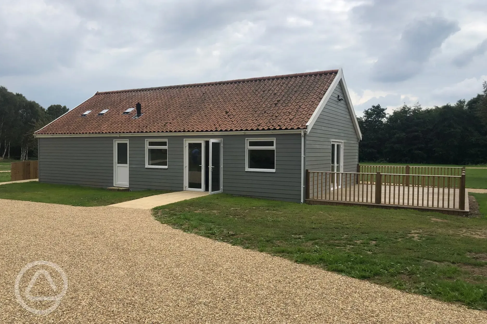 Newly refurbished shower block and cafe