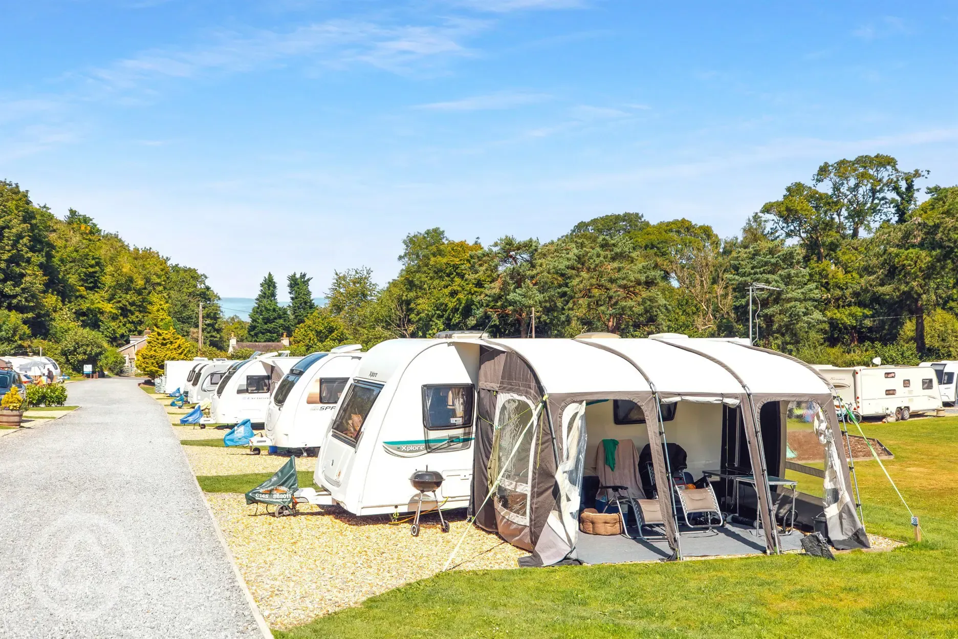 Electric hardstanding pitches with 16 amp electric hook ups