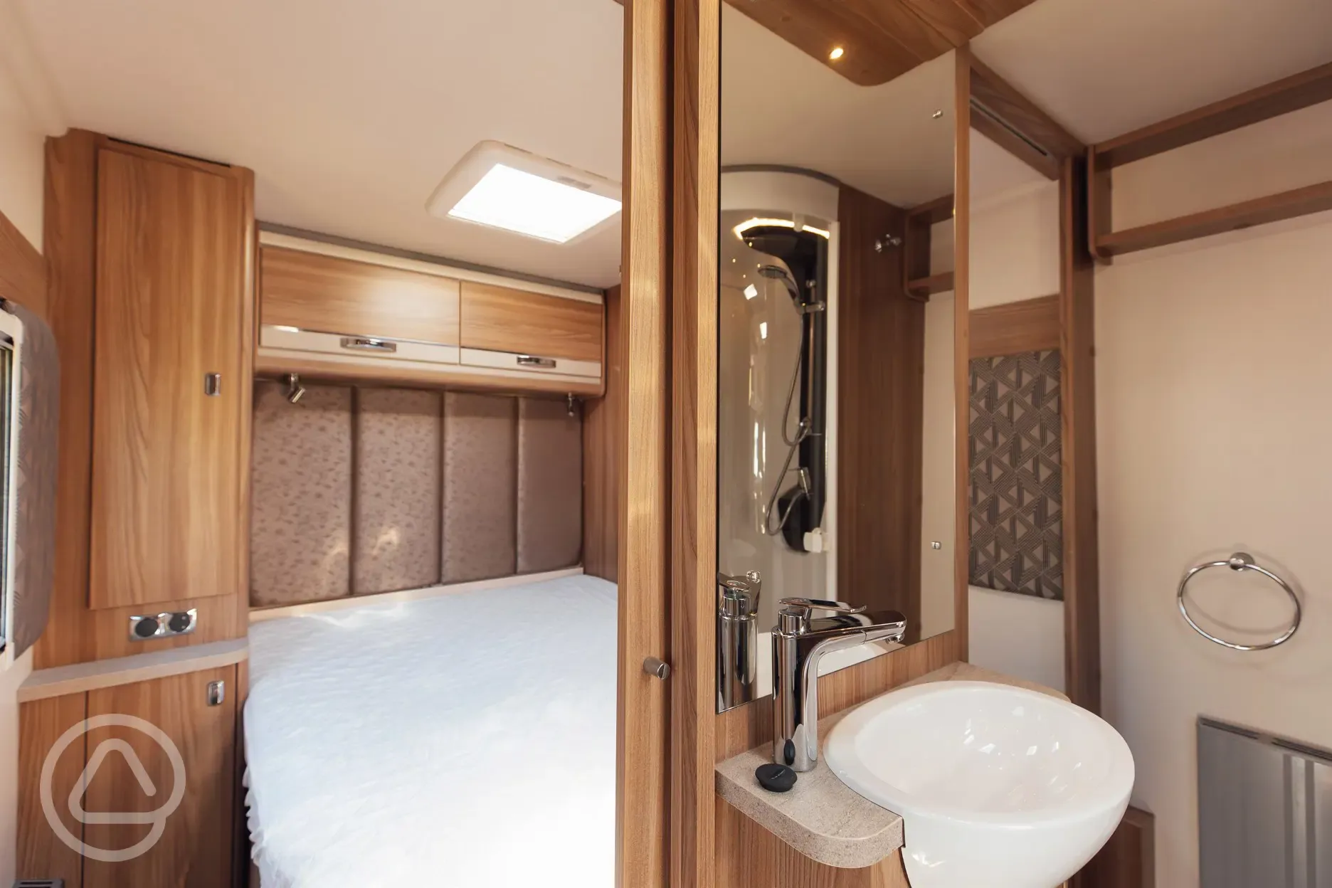 Static touring caravan for hire - toilet area