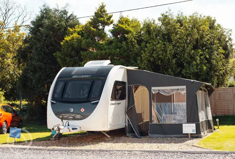 Pitch with caravan hire