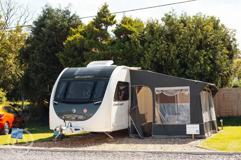 Static touring caravan for hire