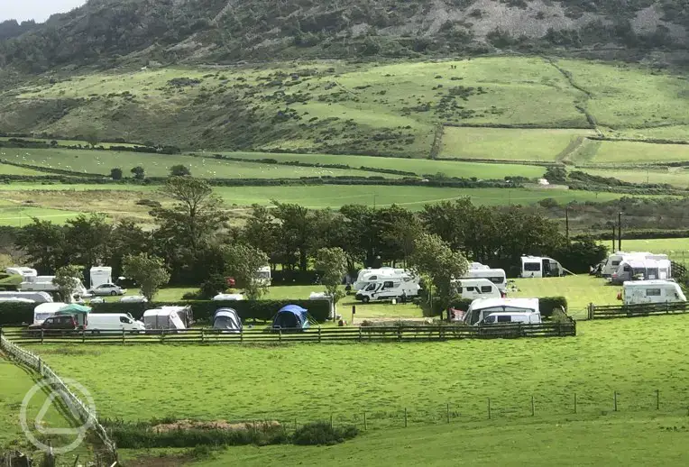 View of camp site from Dinas.