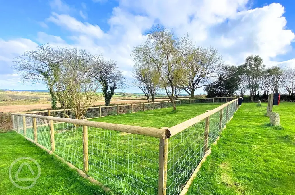 Fenced off dog area