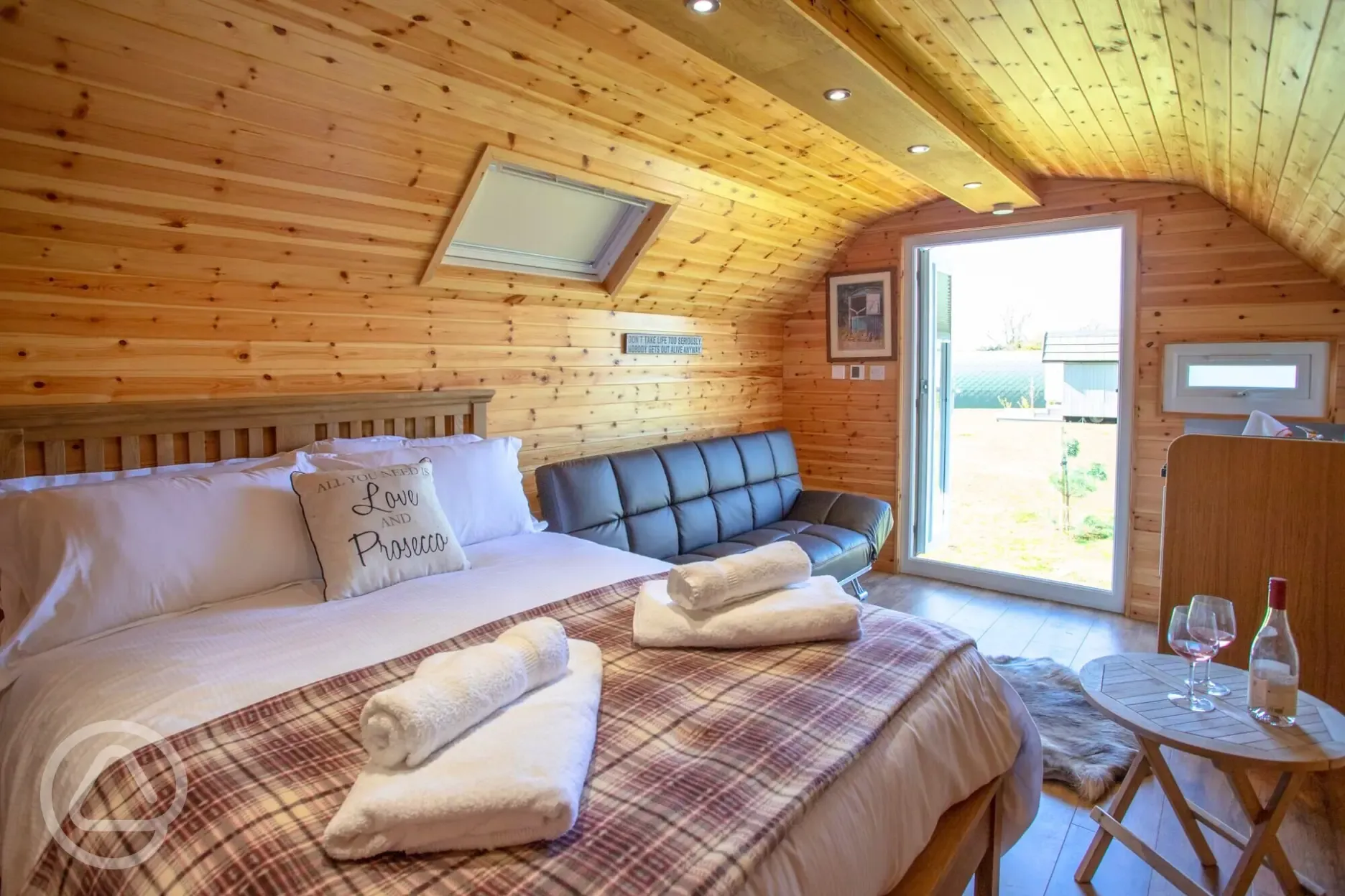 Elite ensuite glamping pod interior