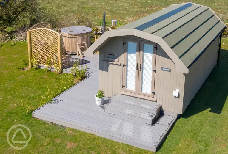 Elite ensuite glamping pod with wood-fired hot tub