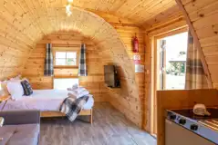 Elite plus ensuite glamping pod interior Elite plus ensuite glamping pod interior