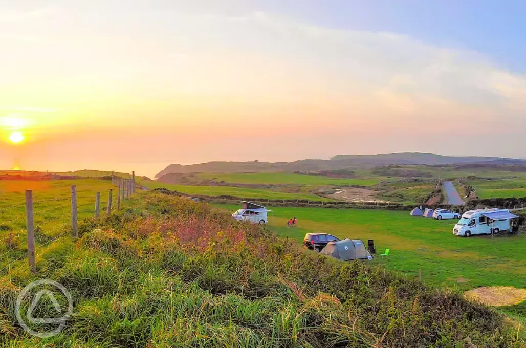 Grass pitches and sea views