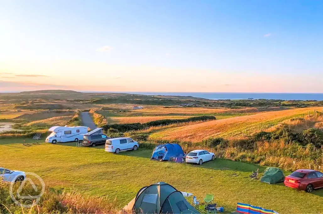 Grass pitches and sea views