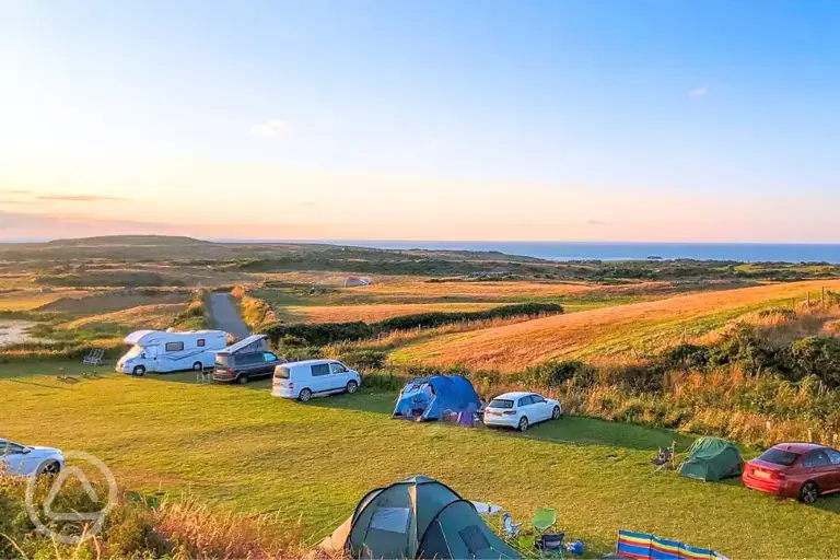 Grass pitches and sea views