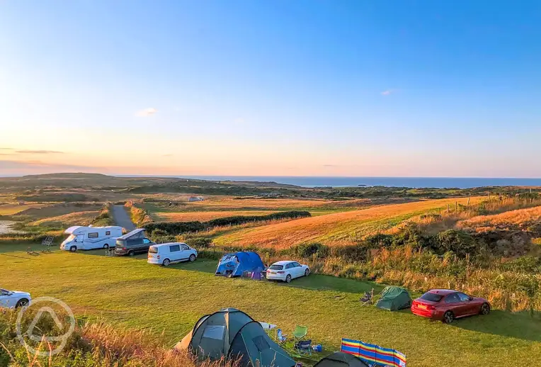Pengraig Campsite with sunset views over the sea