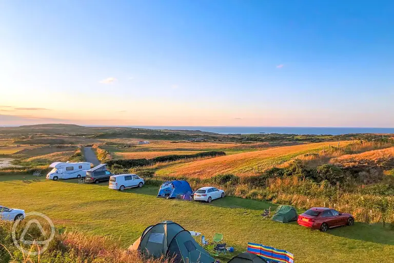 Pengraig Campsite with sunset views over the sea