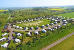 Aerial of the Northern Close area with a central fishing pond