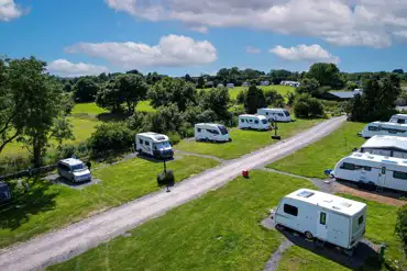 Overview of the fully serviced hardstanding and grass pitches