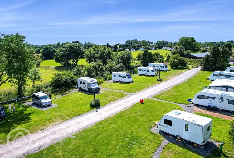 Fully serviced hardstanding and grass pitches