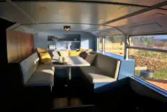 Luxury glamping bus (six person) dining area