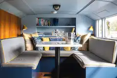 Luxury glamping bus (six person) dining area Luxury glamping bus (six person) dining area