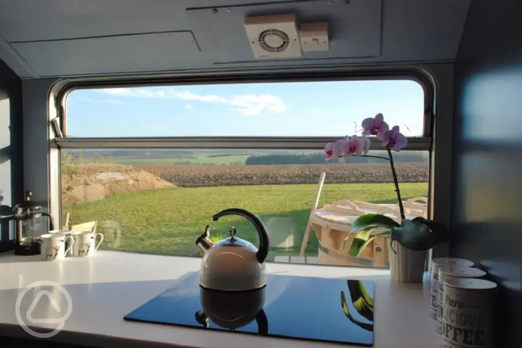 Luxury glamping bus - six person views