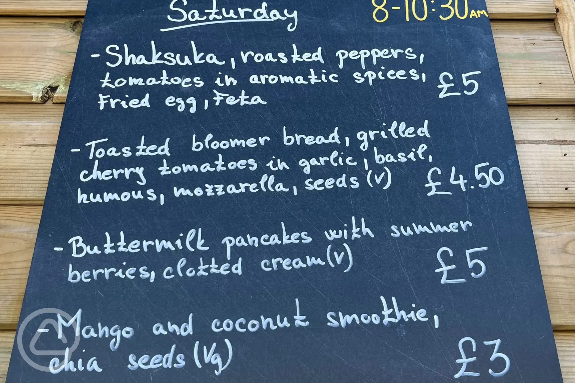 Breakfast trailer example menu