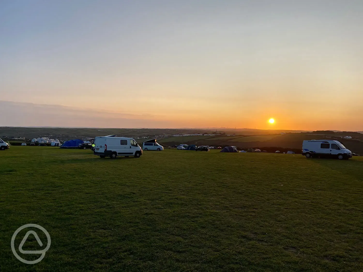 Non electric camping area with a stunning sunrise.