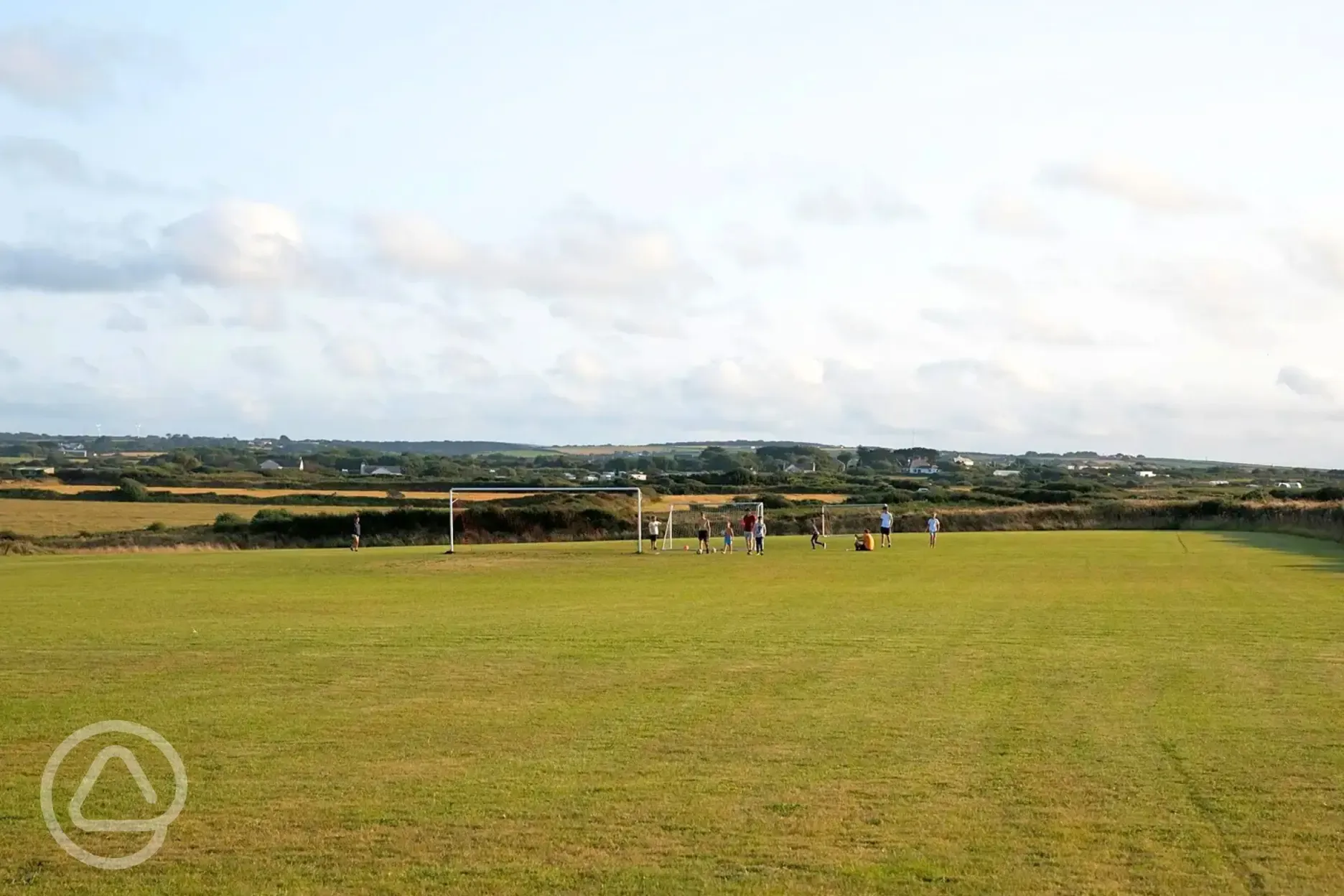 Football field with goal posts