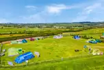 Aerial of the grass camping pitches