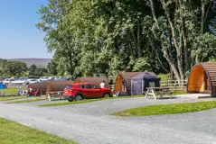 Camping pods with private picnic benches