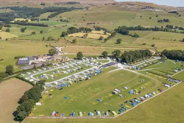 Aerial view of the campsite