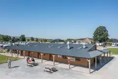 Facilities block by the pitches