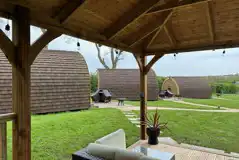 Bluebell glamping pod and gazebo seating area - pet free