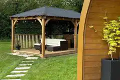 Bluebell glamping pod and gazebo seating area - pet free